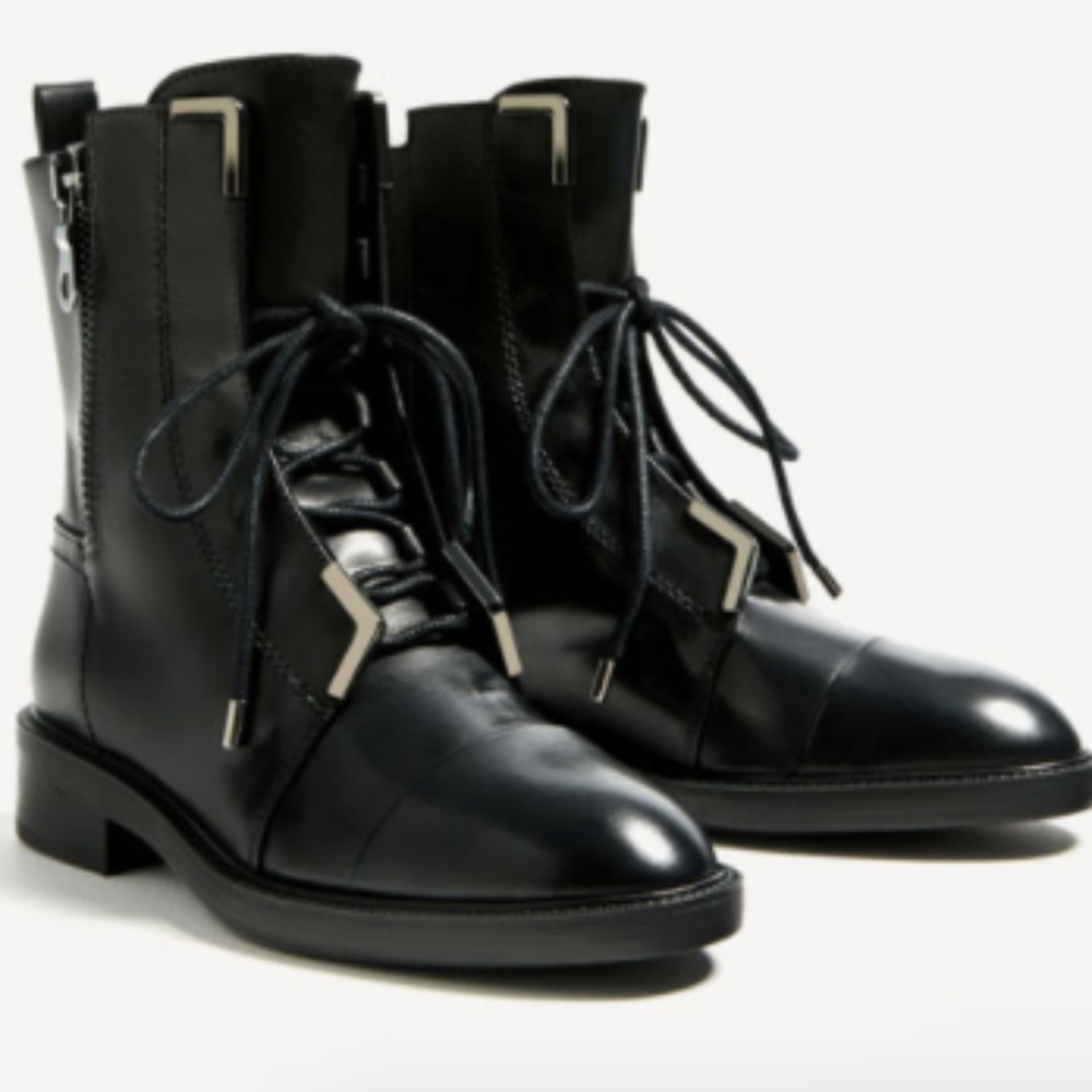 Zara genuine cow leather boots - Size 5